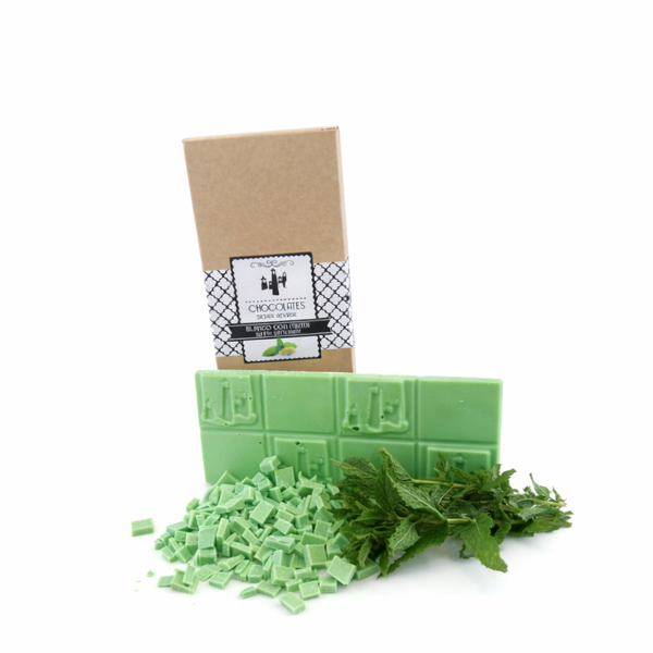 TABLETA DE CHOCOLATE BLANCO CON MENTA